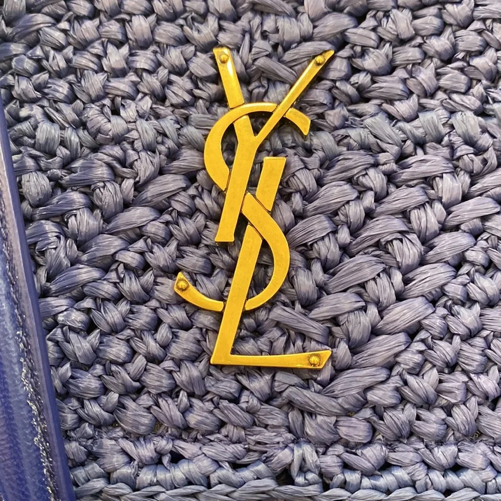 Jamie Medium YSL Crochet Raffia Shoulder Bag. - Picture 4 of 8